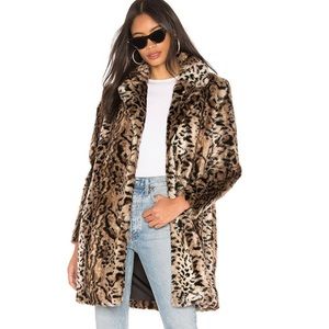 Bradshaw Faux Fur Coat in Brown Steve Madden
